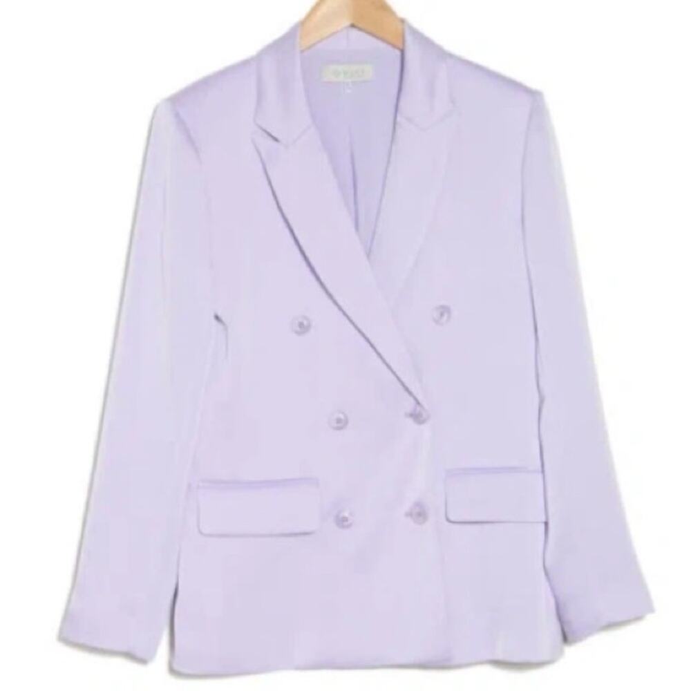 Wayf Double Breasted Blazer In Lavender Sz S
